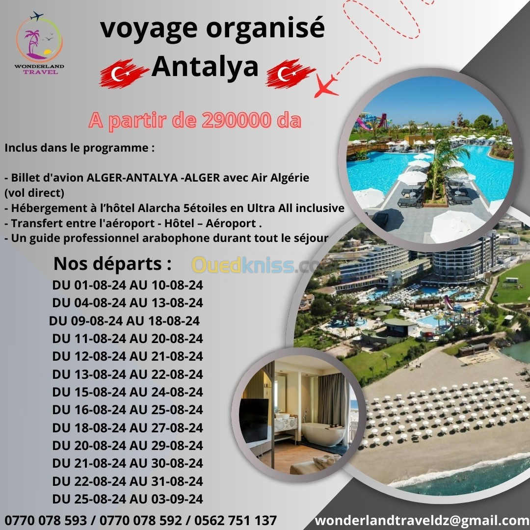 voyage organisé antalya (vol direct )