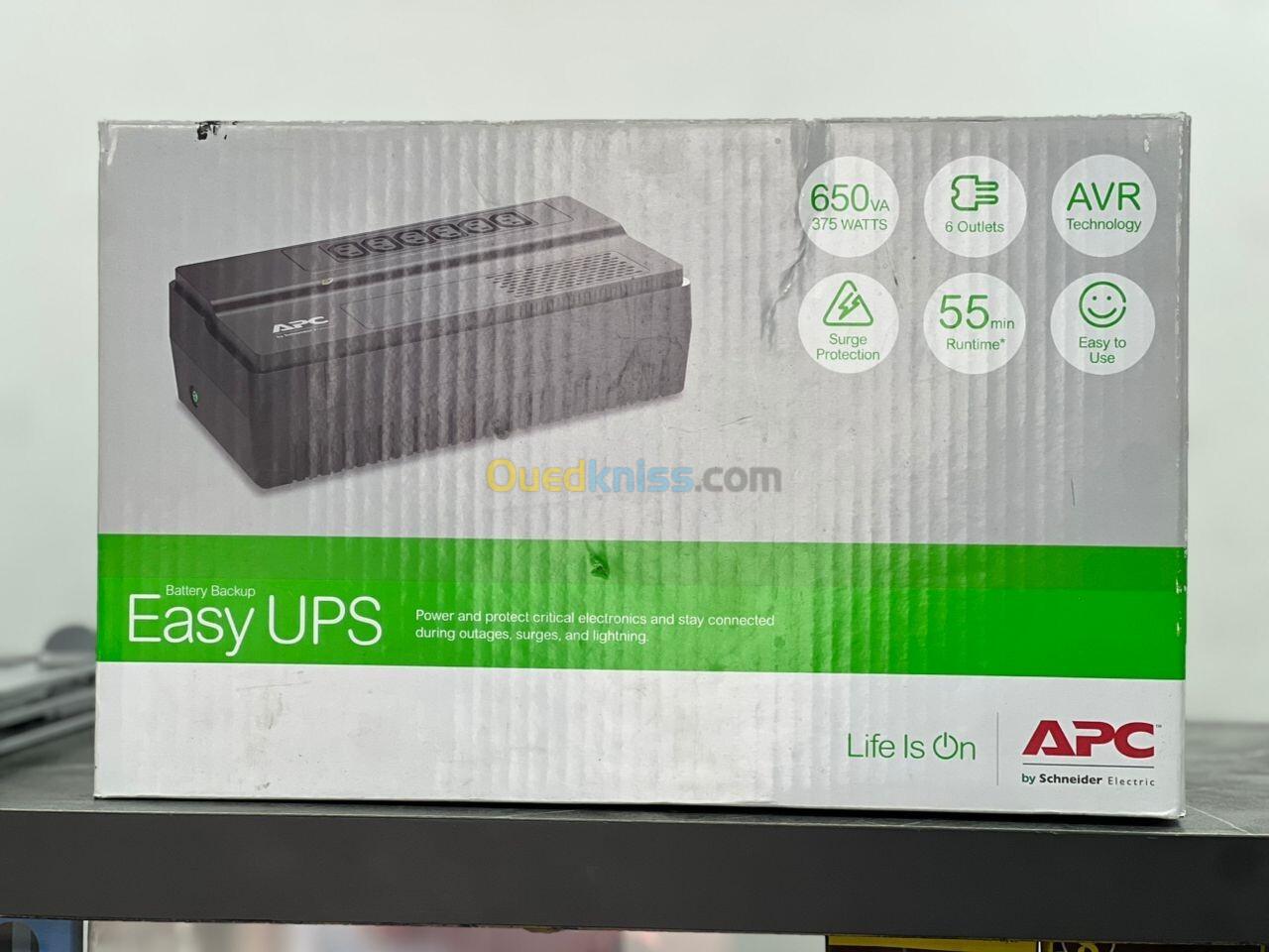 APC EasyUPS BV650I-GR - Onduleur 650VA AVR 4 Prises Schuko FR Française - 375 Watt