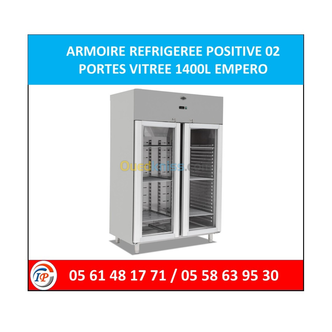 ARMOIRE REFRIGEREE POSITIVE 02 PORTES VITREE 1400L EMPERO