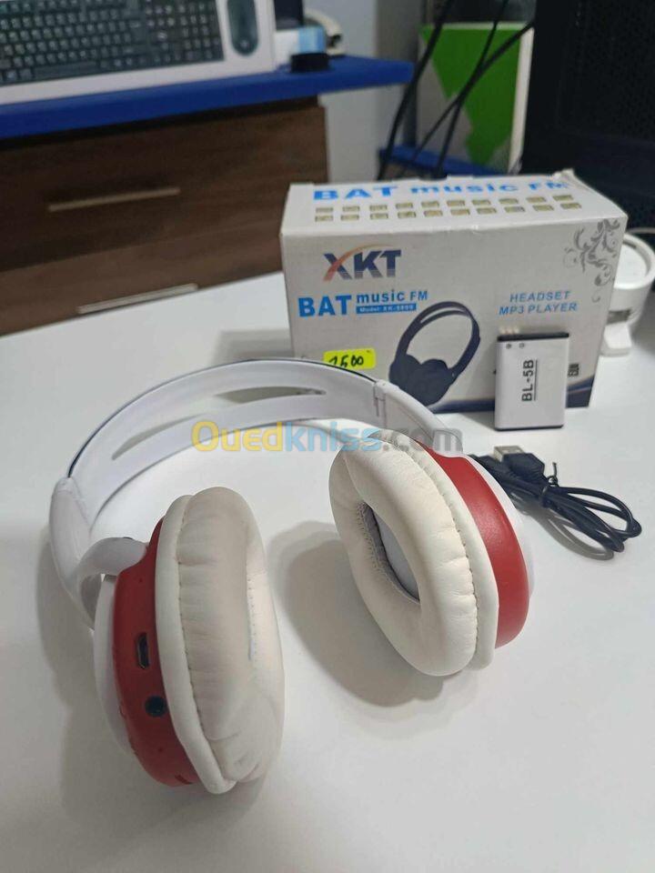 Casque BAT MP3 (32gb) / Radio FM - Batterie externe changeable - Charge Micro USB - Autonomie 6h