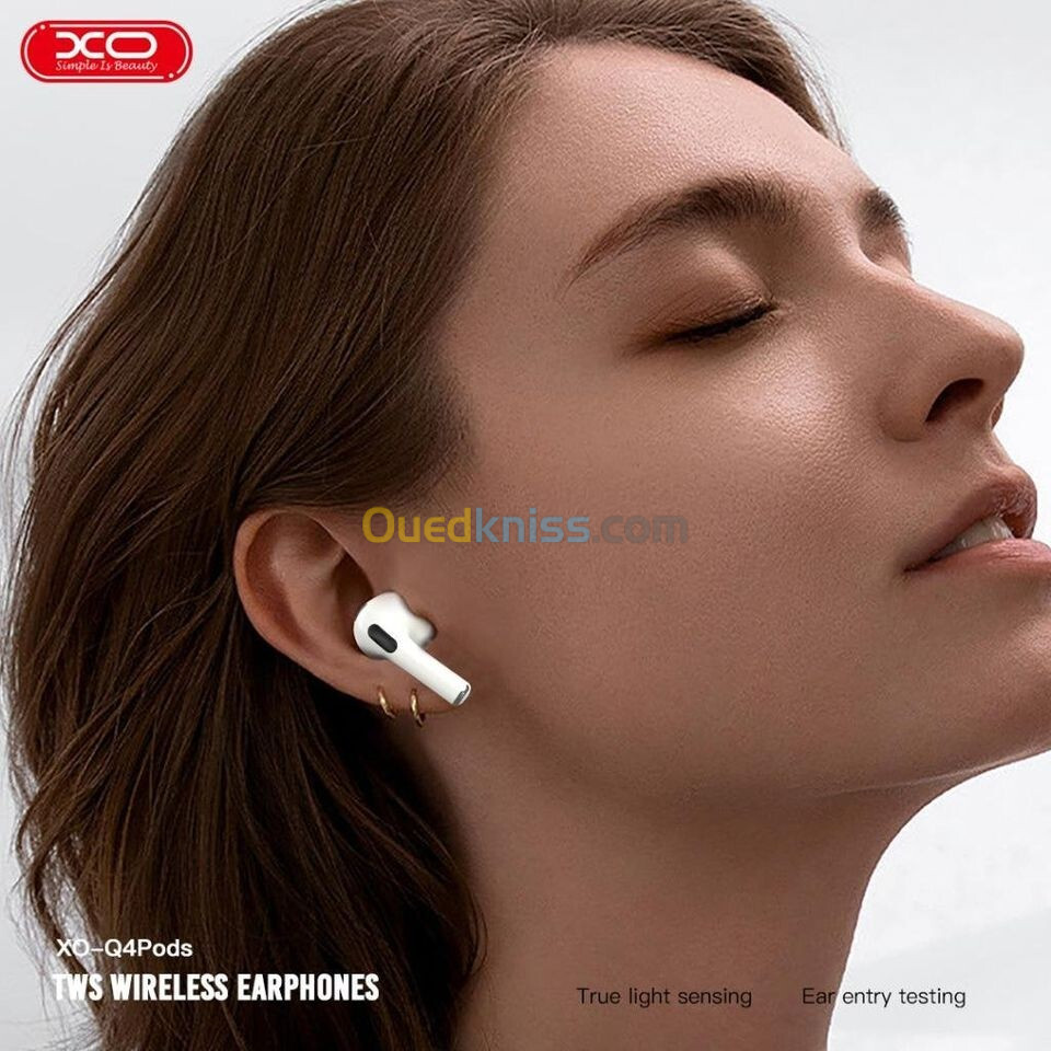 Casque Bluetooth XO Q4 Pods (configuration complète de 4e génération avec capteur d'oreille)