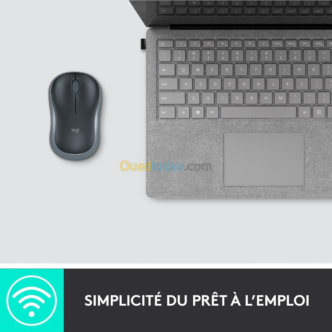 Logitech Souris Sans Fil M185 , Ambidextre,Compatible PC,Mac,Ordinateur Portable - Gris