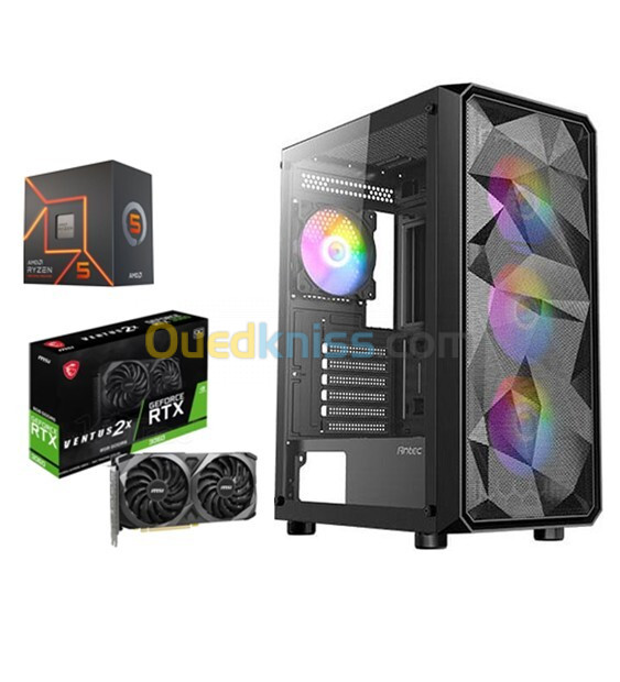 PC GAMING / RYZEN 5 7500F - RAM 16GO DDR5 - SSD 512GO - MSI RTX 3060 OC 8GO