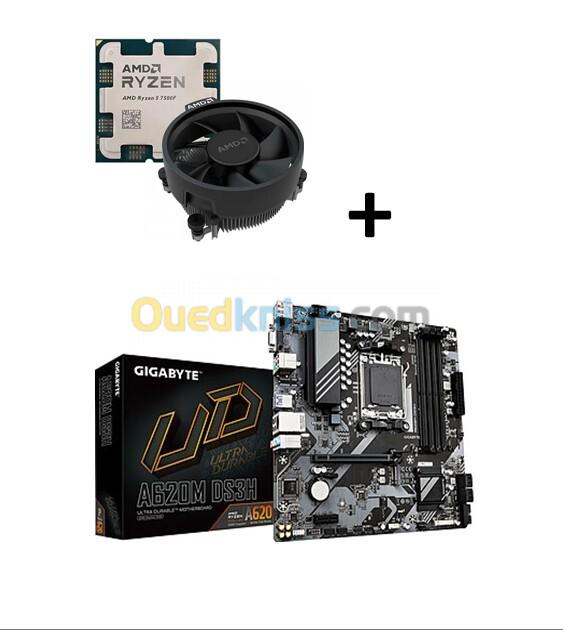 KIT UPGRADE RYZEN 5 7500F + CARTE MERE GIGABYTE A620M DS3H