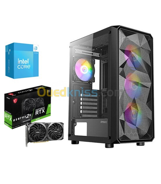 GAMING PC / I3 14100F - RAM 16GO - SSD 512GO - MSI RTX 3060 OC 8GO