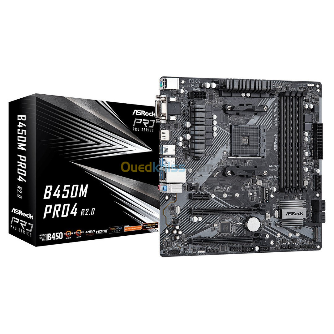 CARTE MERE ASROCK B450M PRO4 R2.0 DDR4