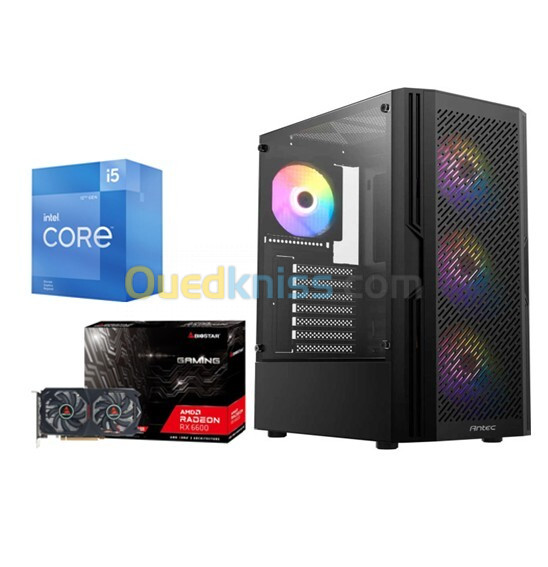 PC GAMING / I5 12400F - RAM 16GO - SSD 512GO - BIOSTAR RX 6600 8GO