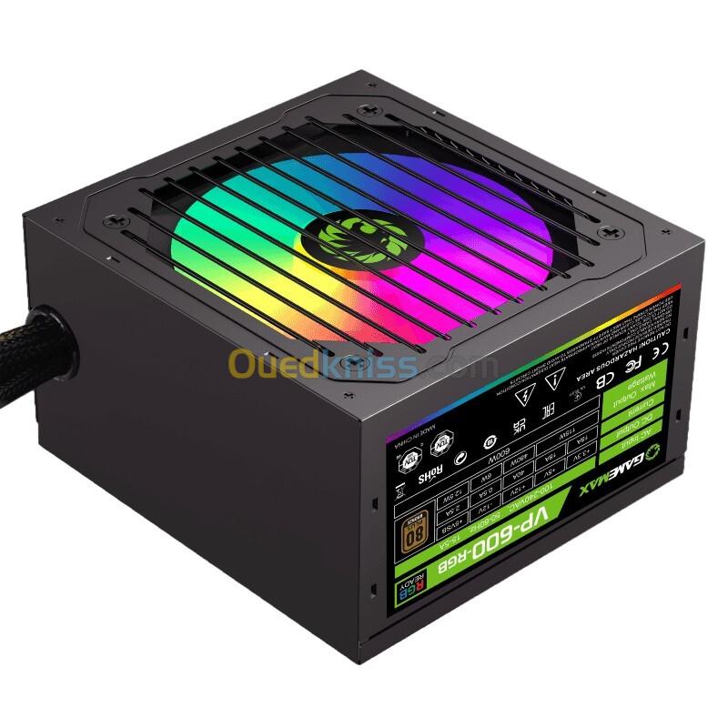 ALIMENTATION GAMEMAX 600W VP600 80PLUS BRONZE RGB