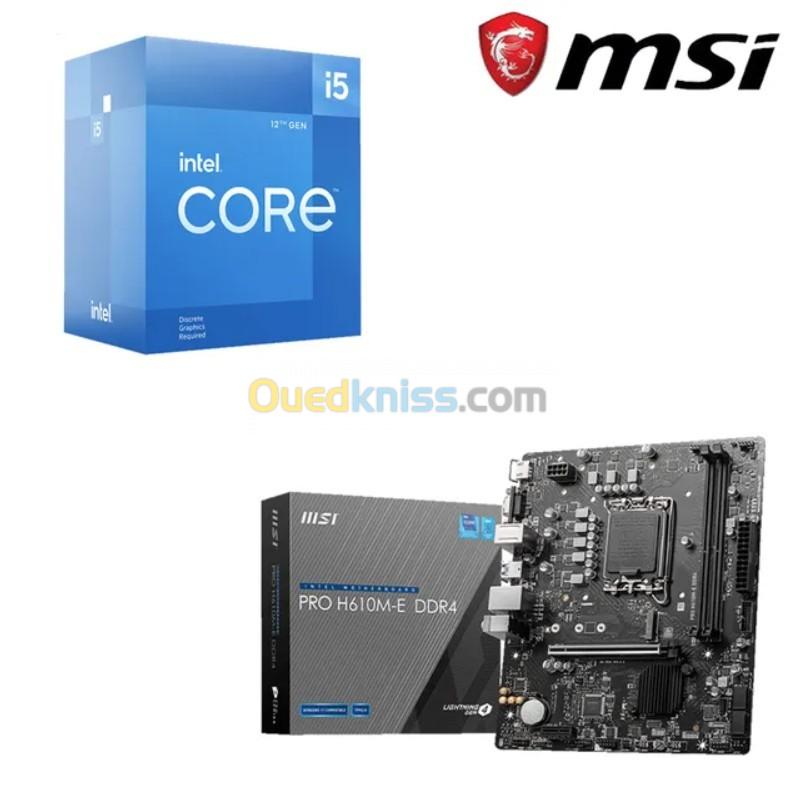 KIT UPGRADE I5 12400F + CARTE MERE MSI PRO H610M E DDR4