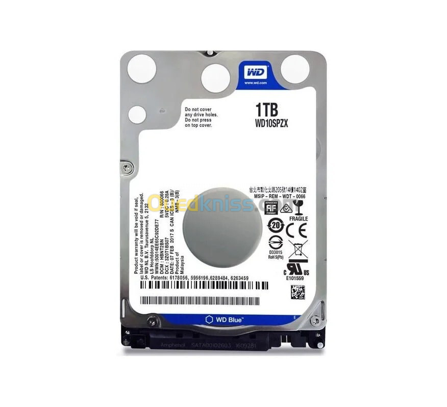 DISQUE DUR HDD SATA 2.5 WD 1TO BLUE 