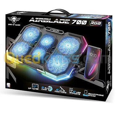 REFROIDISSEUR SPIRIT OF GAMER AIRBLADE VE700 RGB POUR PC PORTABLE 