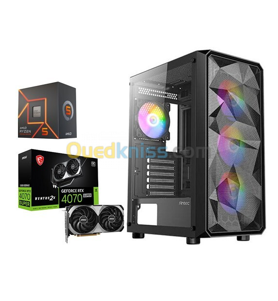 PC GAMING / RYZEN 5 8400F - RAM 16GO DDR5 - SSD 512GO - MSI RTX 4070 SUPER 12GO