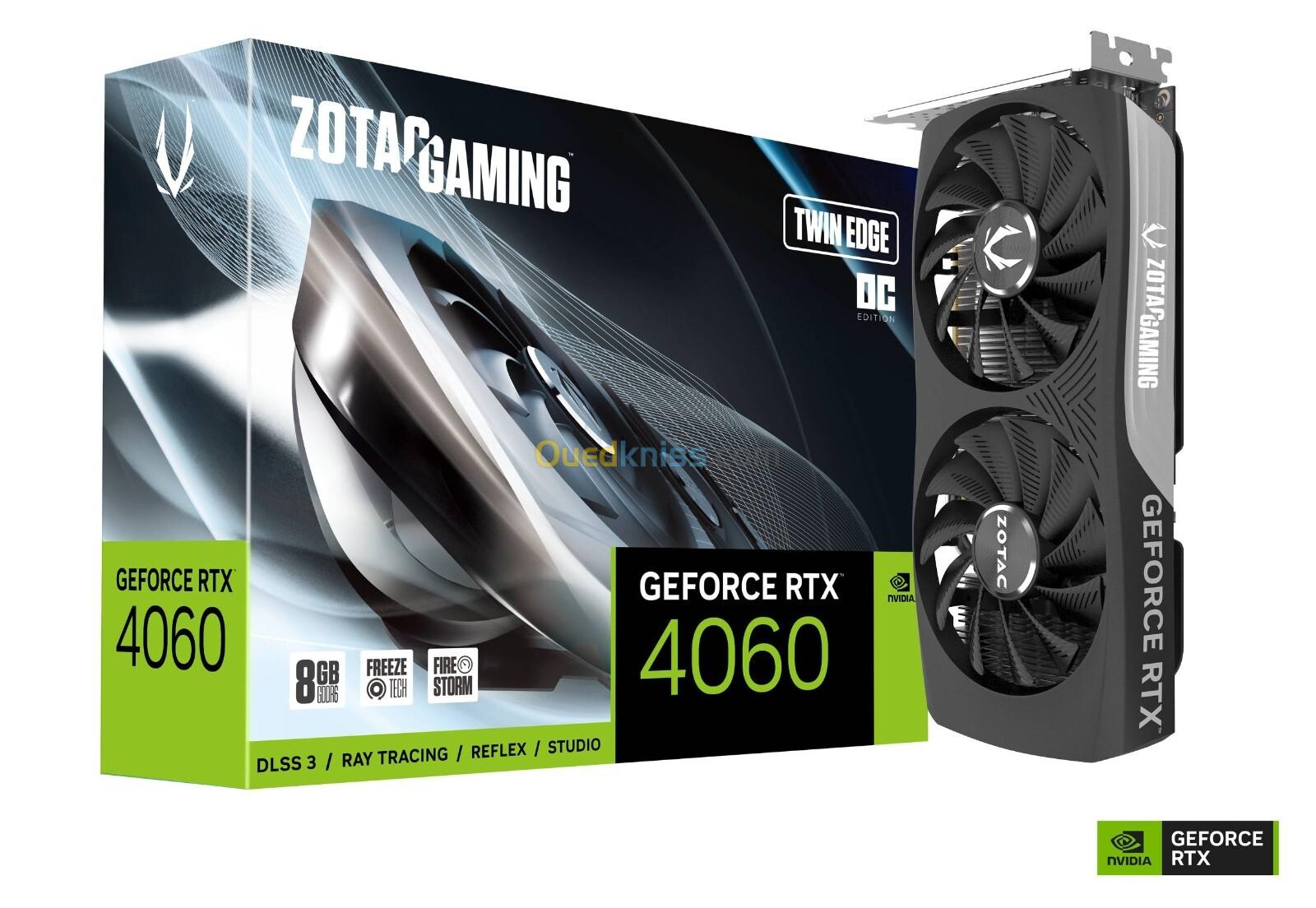 CARTE GRAPHIQUE ZOTAC GAMING GeForce RTX 4060 8GB TWIN EDGE 128BIT GDDR6