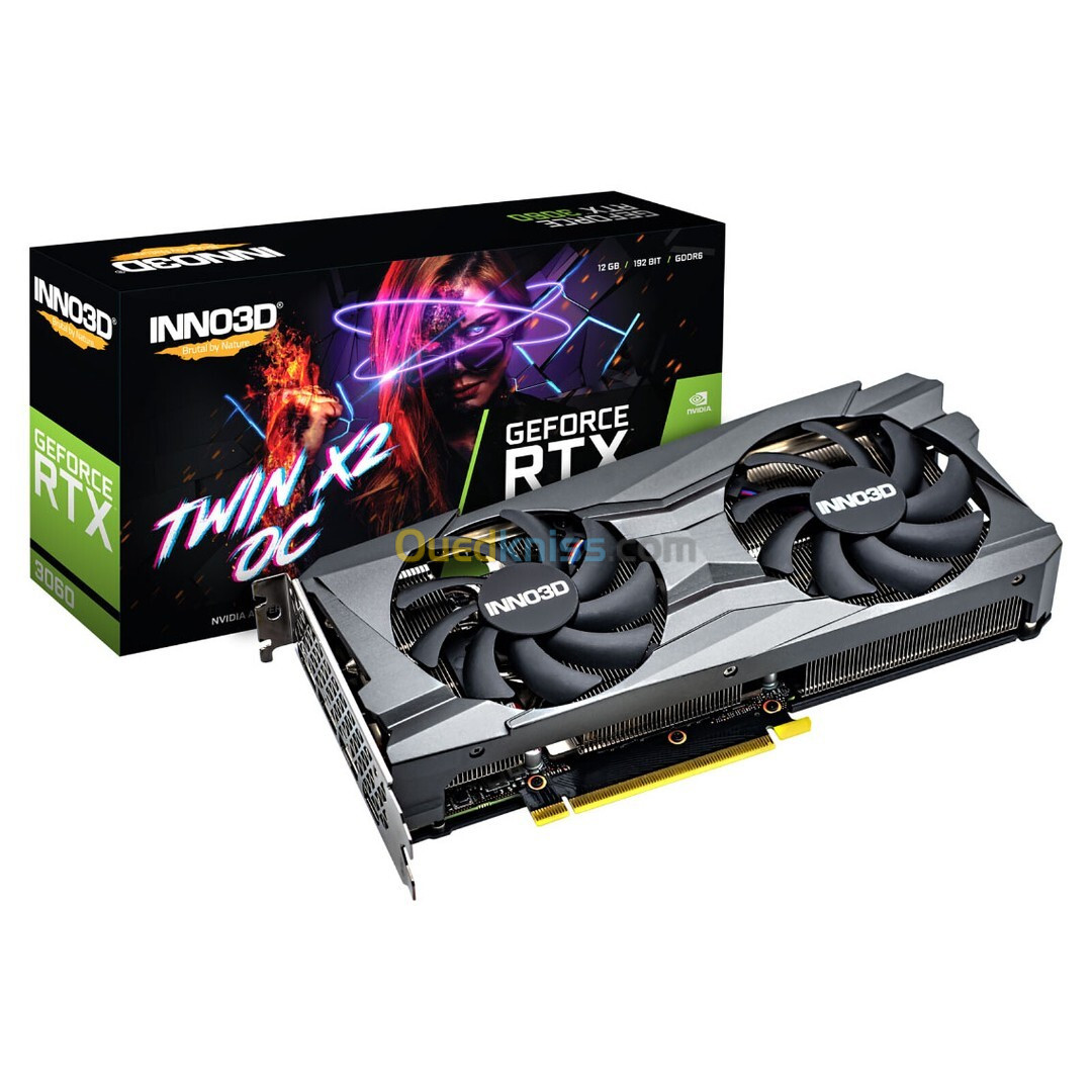 CARTE GRAPHIQUE INNO3D GeFORCE RTX 3060 8G GDDR6 TWIN X2 OC N30602-08D6X-1190213