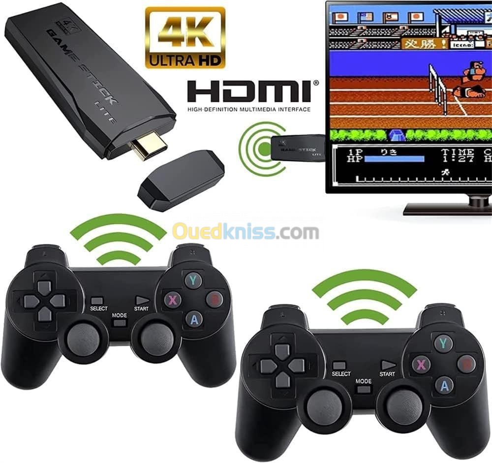 GAME STICK LITE 4K WITH 2.4G WIRELESS CONTROLLER GAMEPAD