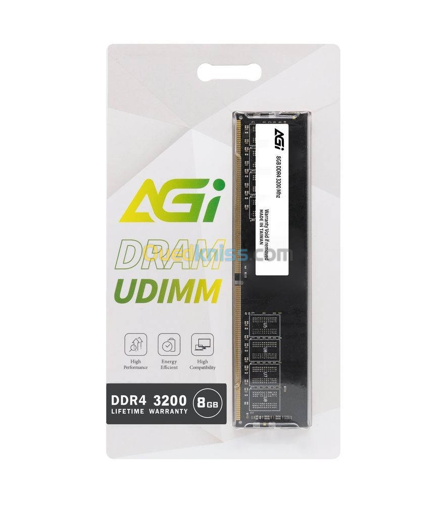 MEMOIRE AGI DDR4 8G 3200 UDIMM AGI320008UD138