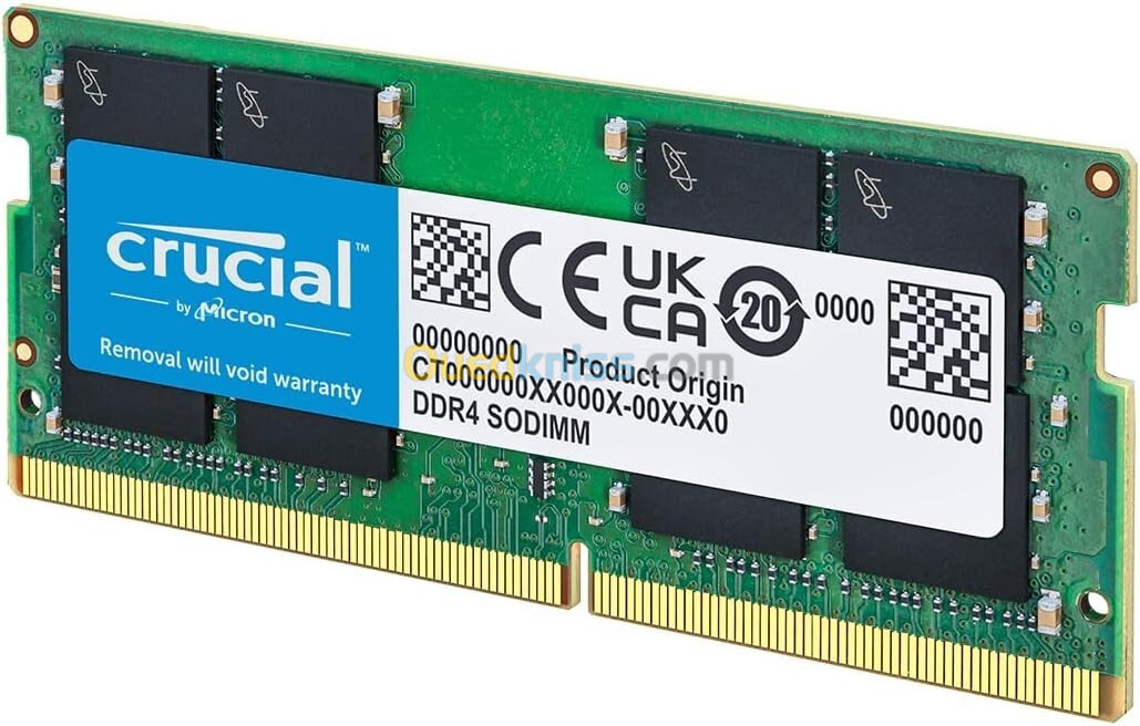 MEMOIRE CRUCIAL 4G DDR4 2666 SODIMM POUR LAPTOP