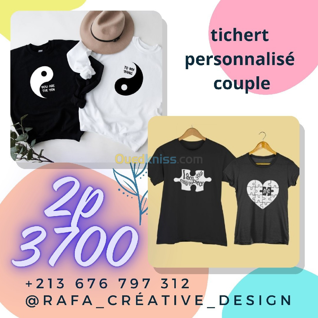 T-shirt personnalisé couple 