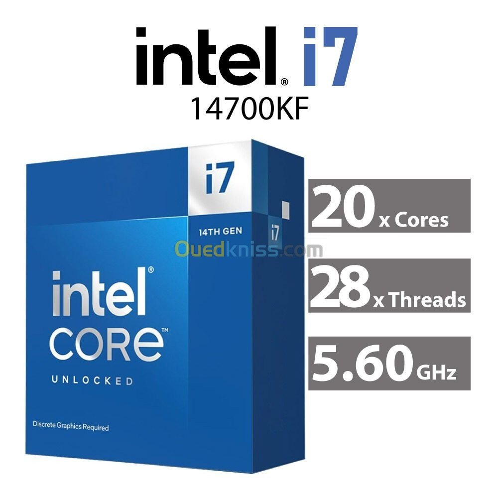 CPU Intel Core i7-14700KF 33M Cache, up to 5.60 GHz Box