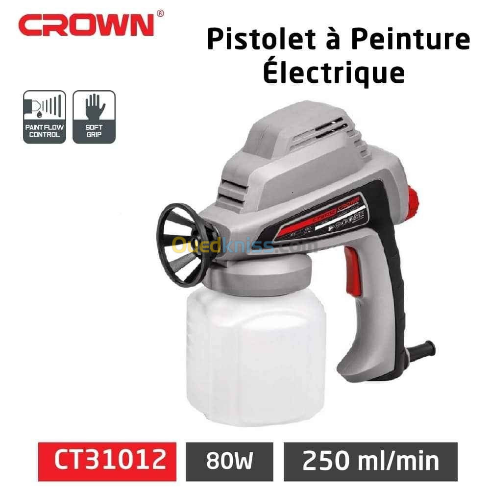 Pistolet à Peinture Electrique 0.7L 80W Crown CT31012  