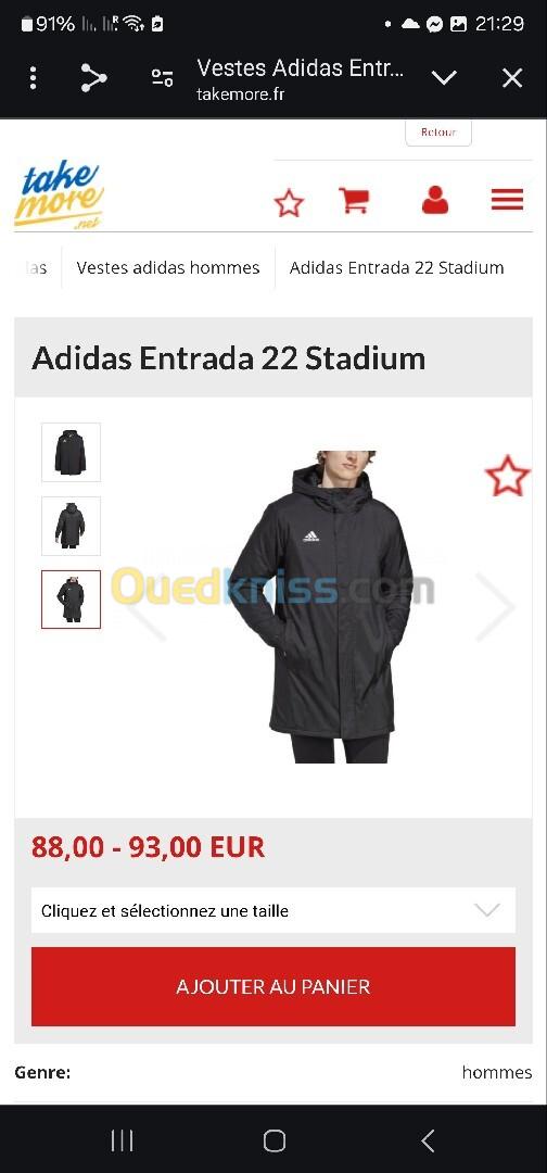 adidas Entrada 22 Stadium veste noir