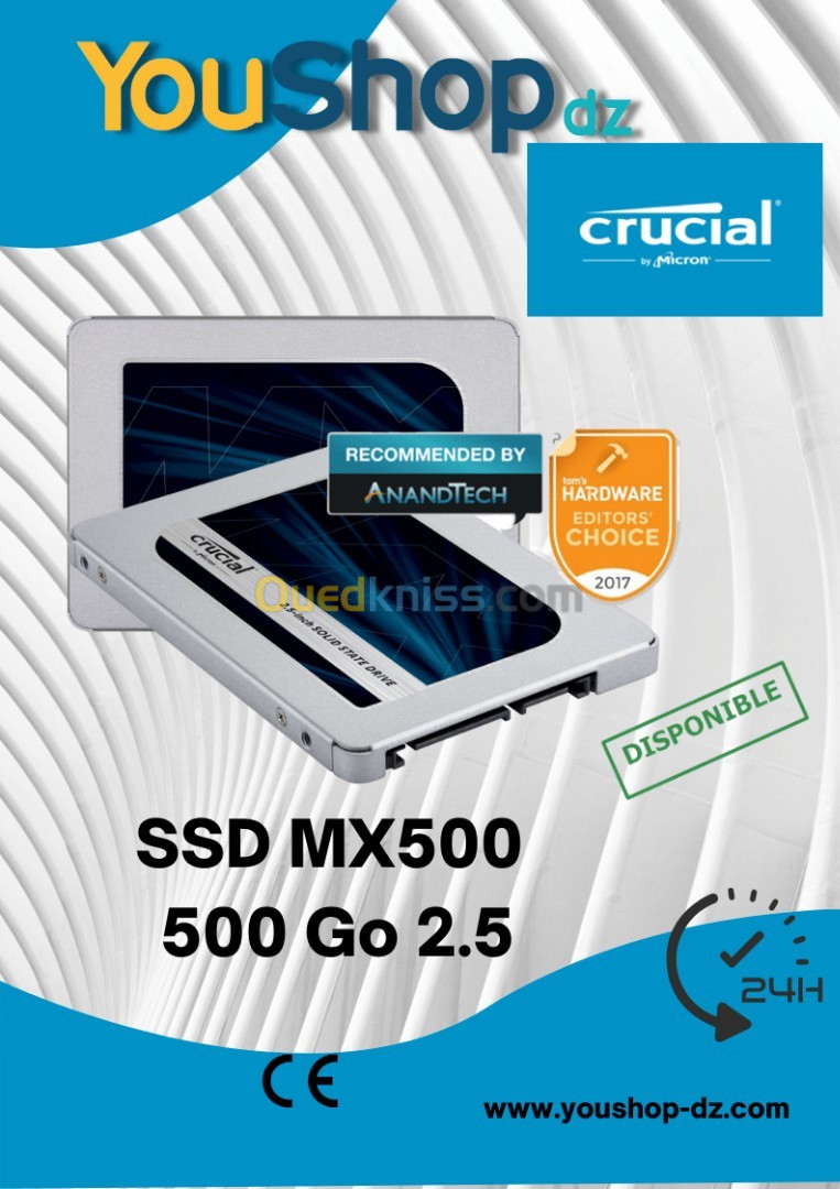 SSD interne Crucial MX500 500 Go 2,5 - Alger Algeria