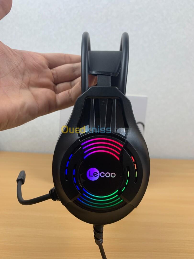 Casque + Microphone LECOO HT406 Gaming RGB Original LENOVO Fich jack 3.5mm + USB (LED)