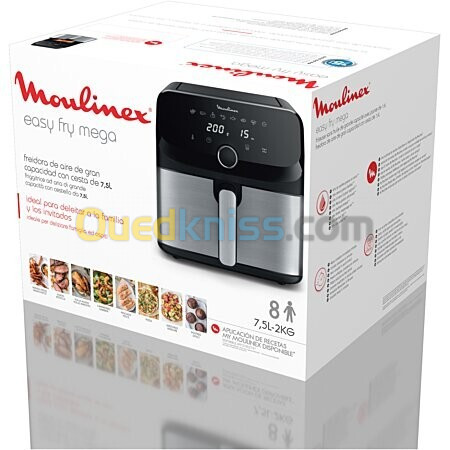 Moulinex Friteuse sans huile air fryer Easy Fry Mega 7,5L EZ855D20-2000W