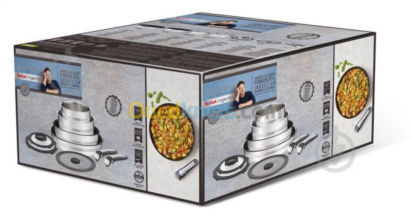 Set de cuisine tefal Ingenio Jamie Oliver  tout feux+ induction,inox  9pcs - L9569132