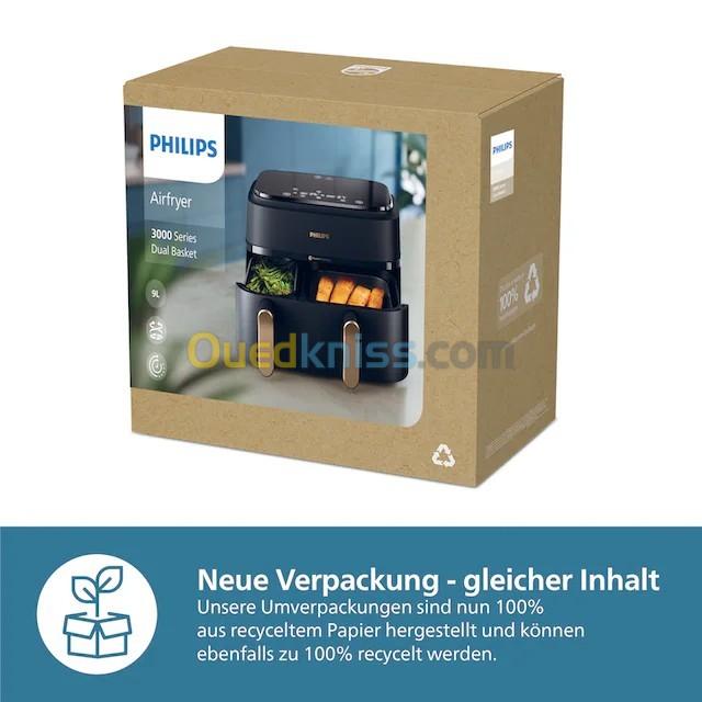 Friteuse sans huile PHILIPS NA352/00 AIRFRYER A DOUBLE PANIER - 9L (6L-3L)-2750w