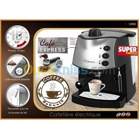 Robuste Machine a cafe a bras Electrique - 15 Bar - 850 Watts - C850 -Noir/Silver