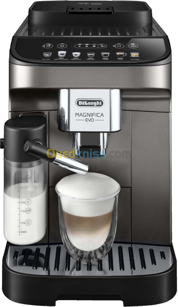 Machine a cafe broyeur capuccino DELONGHI magnifica evo FEB2981TB TITANE- 15 BARS - 7 BOISSONS