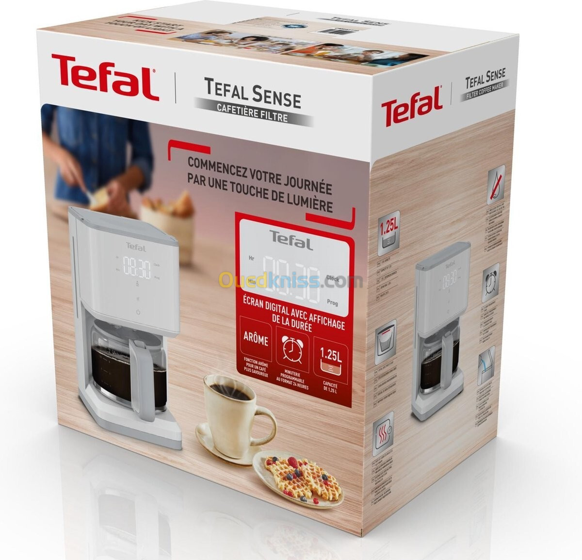 Cafetière filtre TEFAL SENSE CM693110 BLANC - 1000W - 1,25 litres