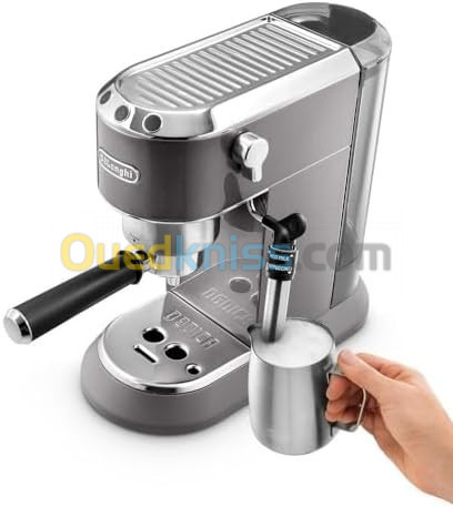 machine à café DELONGHI DEDICA METALLICS 15 BARS avec tasses ET BUSE VAPEUR(BEIGE / NOIR )