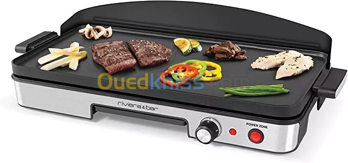 Plancha electrique RIVIERA & BAR QPL345 Power zone, noir,inox-1900 W