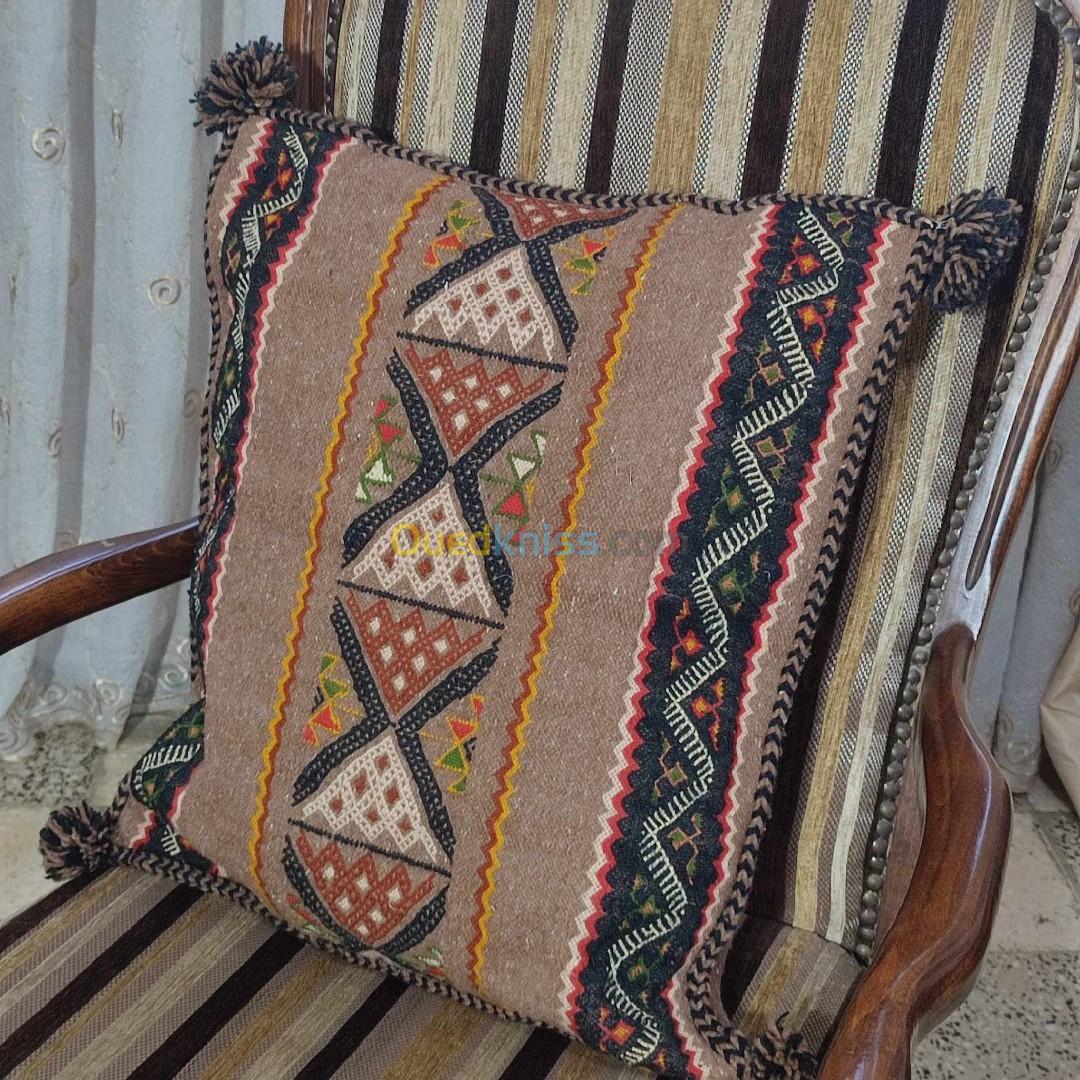 paires de coussins décoratifs tissage de laine 