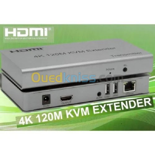 HDMI EXTENDER KVM 4K SUPPORT USB 120M PAR RJ45