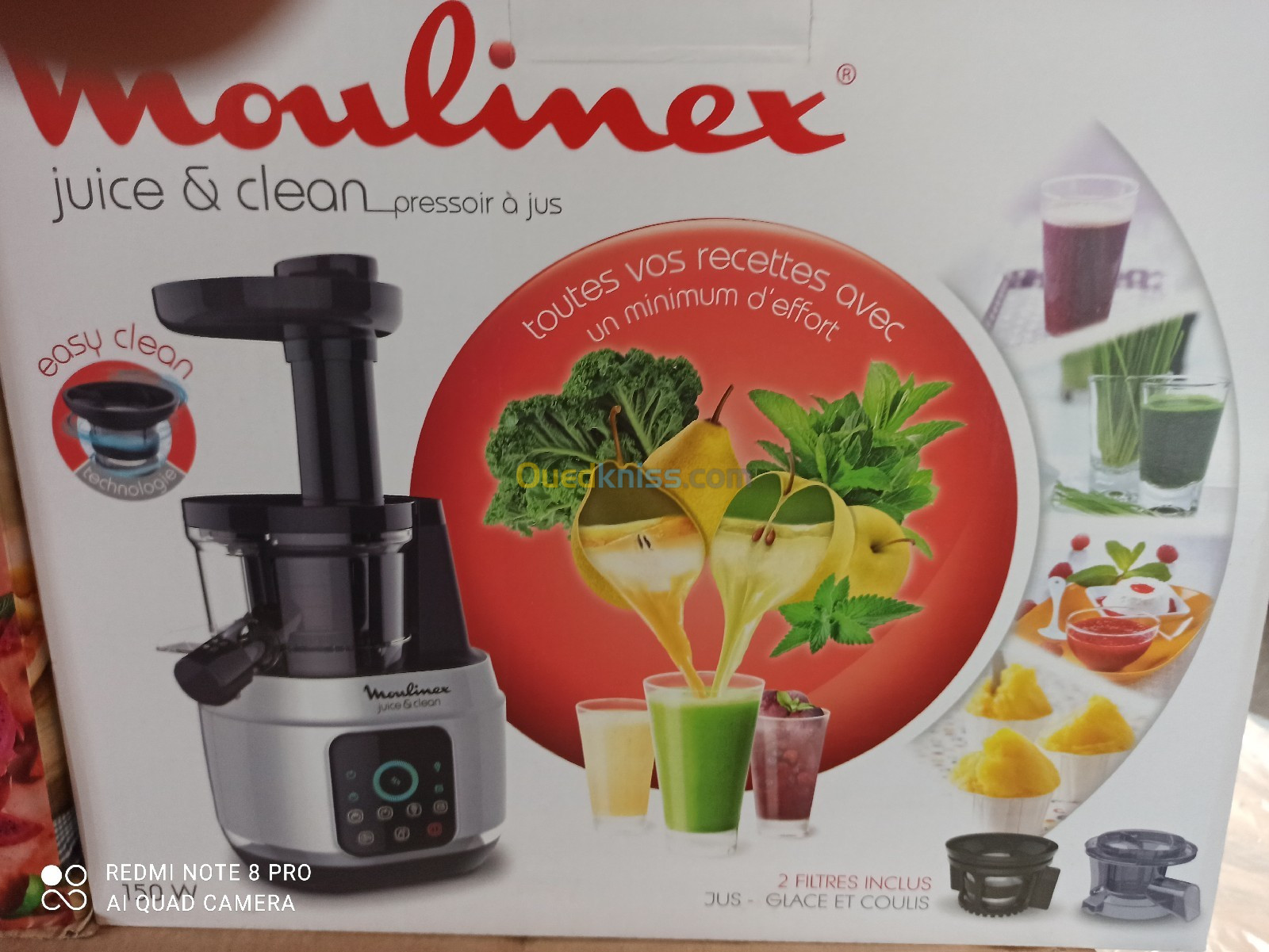 Moulinex Juice & Clean Extracteur de jus de fruits et de légumes