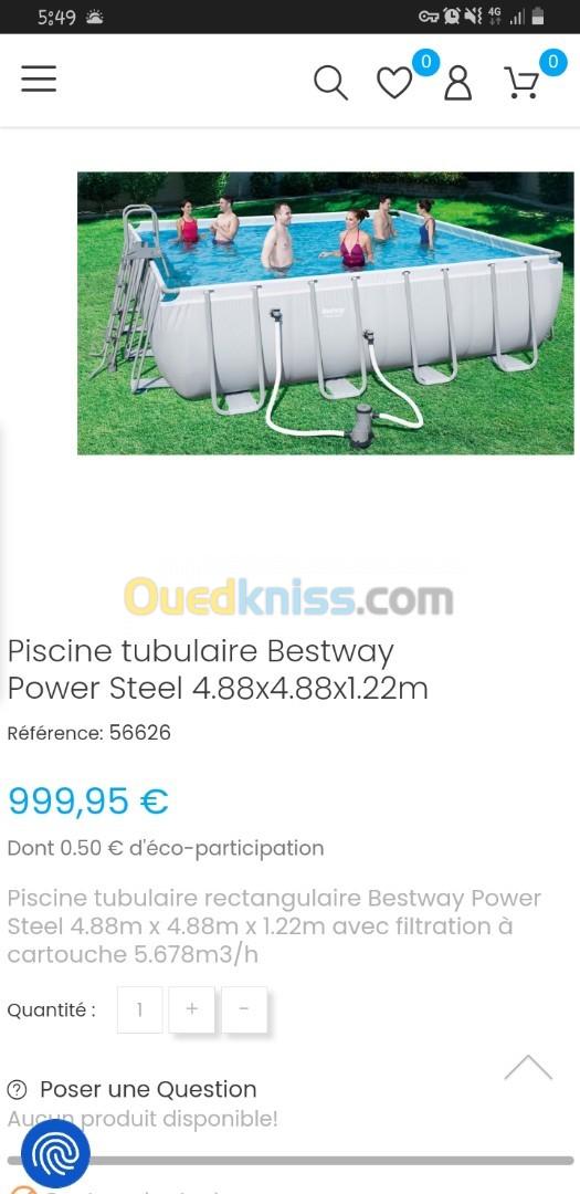 Piscine Bestway Rectangulaire 4.88 × 4.88 × 1.22