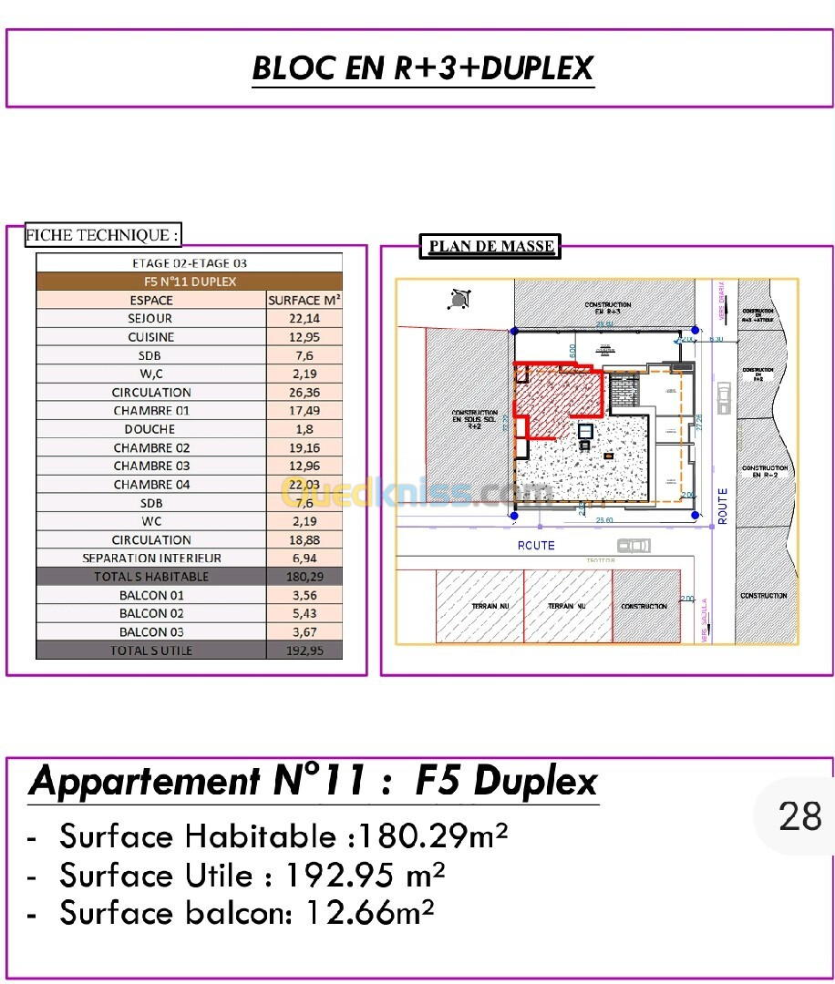 Vente Appartement F4 Alger Draria