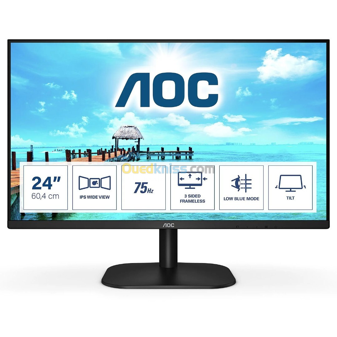 Ecran AOC 23.8" - 24B2XH FHD  LED BLACK