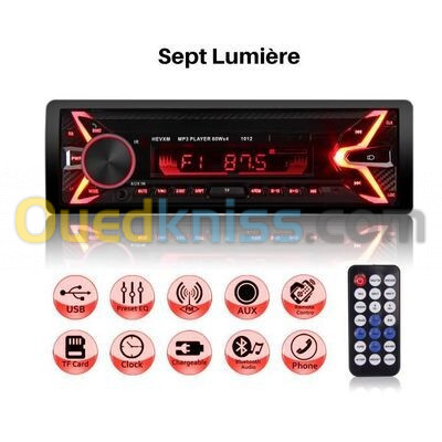 Poste Radio Bluetooth MultiMedia Avec Sortie USB/MicroSD/Aux Pour Voiture