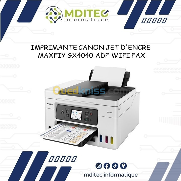 IMPRIMANTE CANON JET D'ENCRE MAXFIY GX4040 ADF WIFI FAX