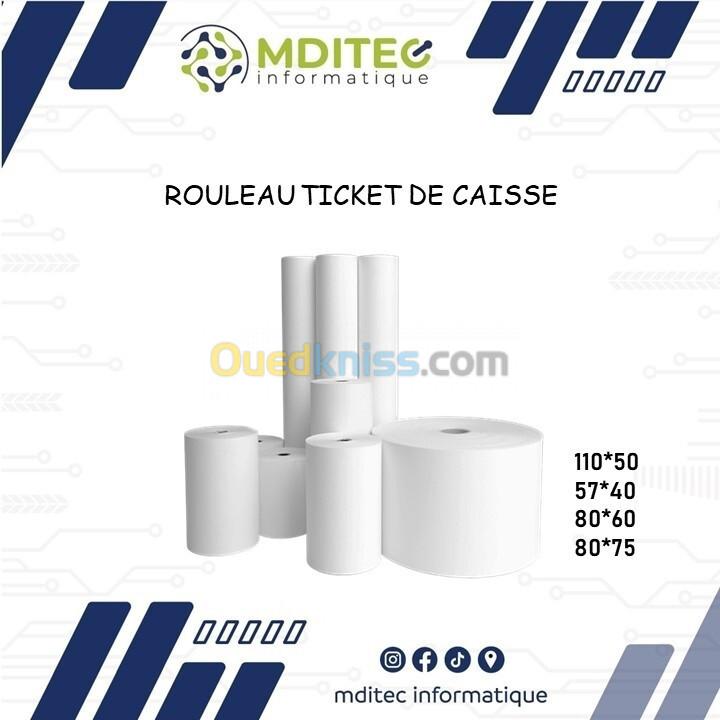 ROULEAU TICKET DE CAISSE 110 50 80 60 57 40