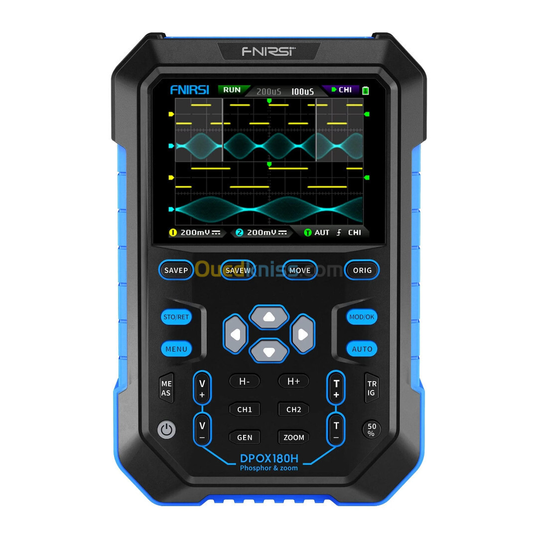 Oscilloscope numérique à phosphore FNIRSI DPOX180H 2 canaux 180 MHz 2-EN-1