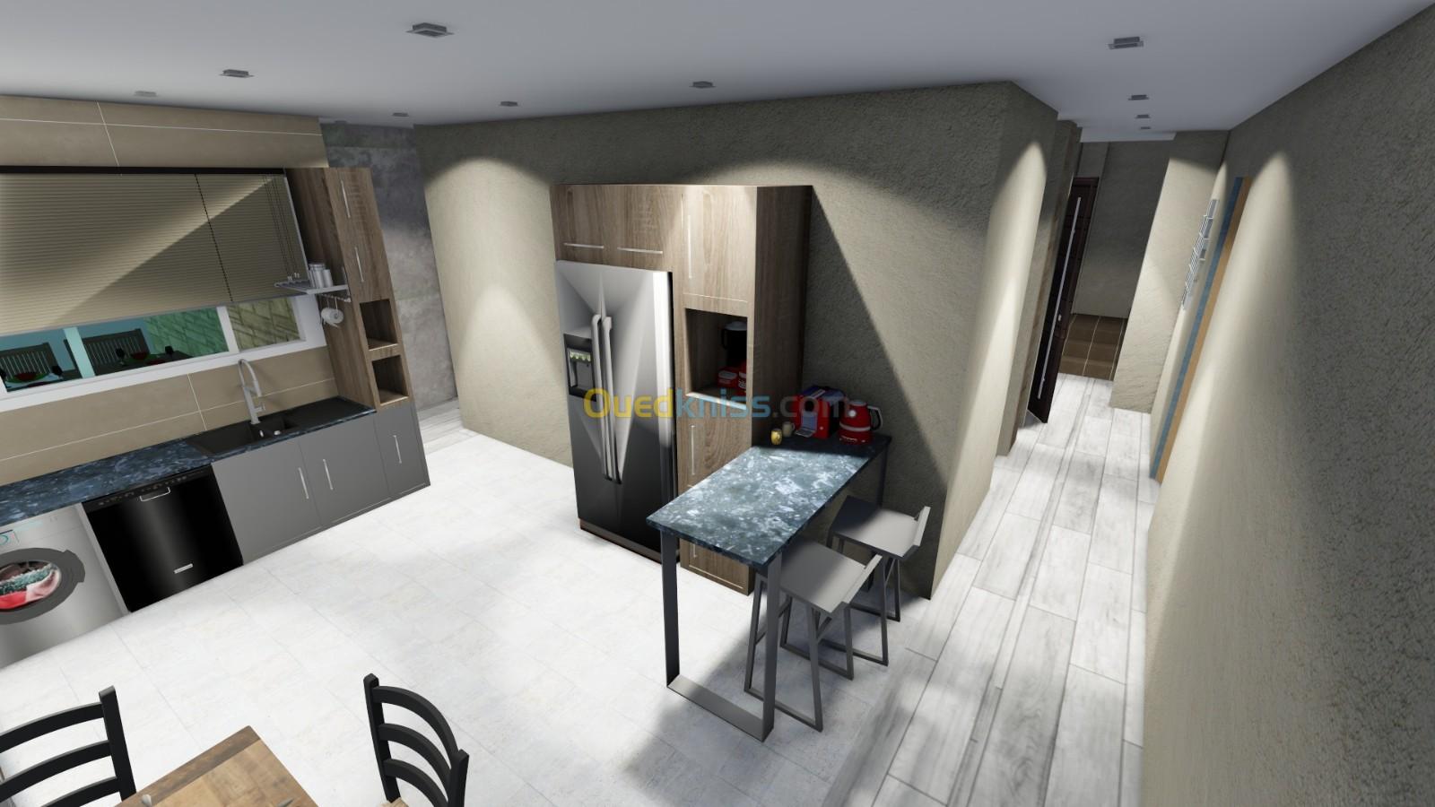 conception/design dressinget Cuisine  en 3D