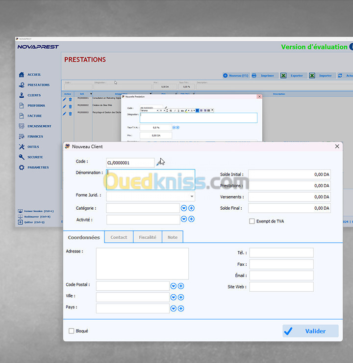 NOVAPREST - Logiciel pour Prestataire de Service