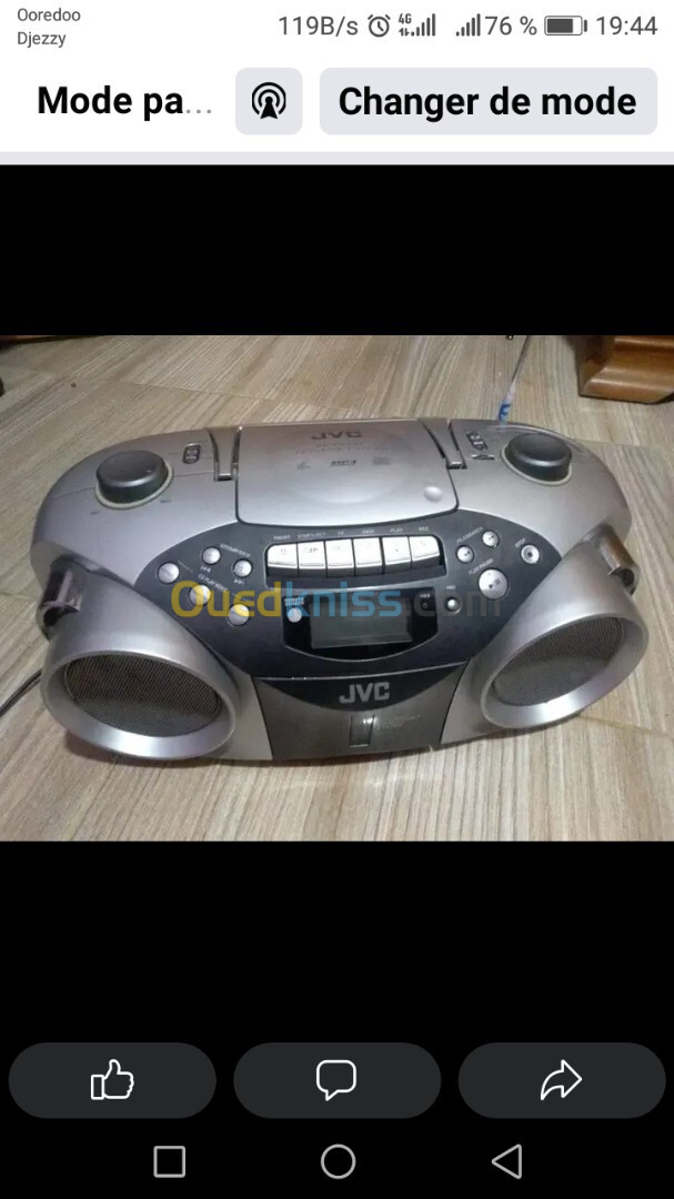 Radio cd DVD cassette JVC 