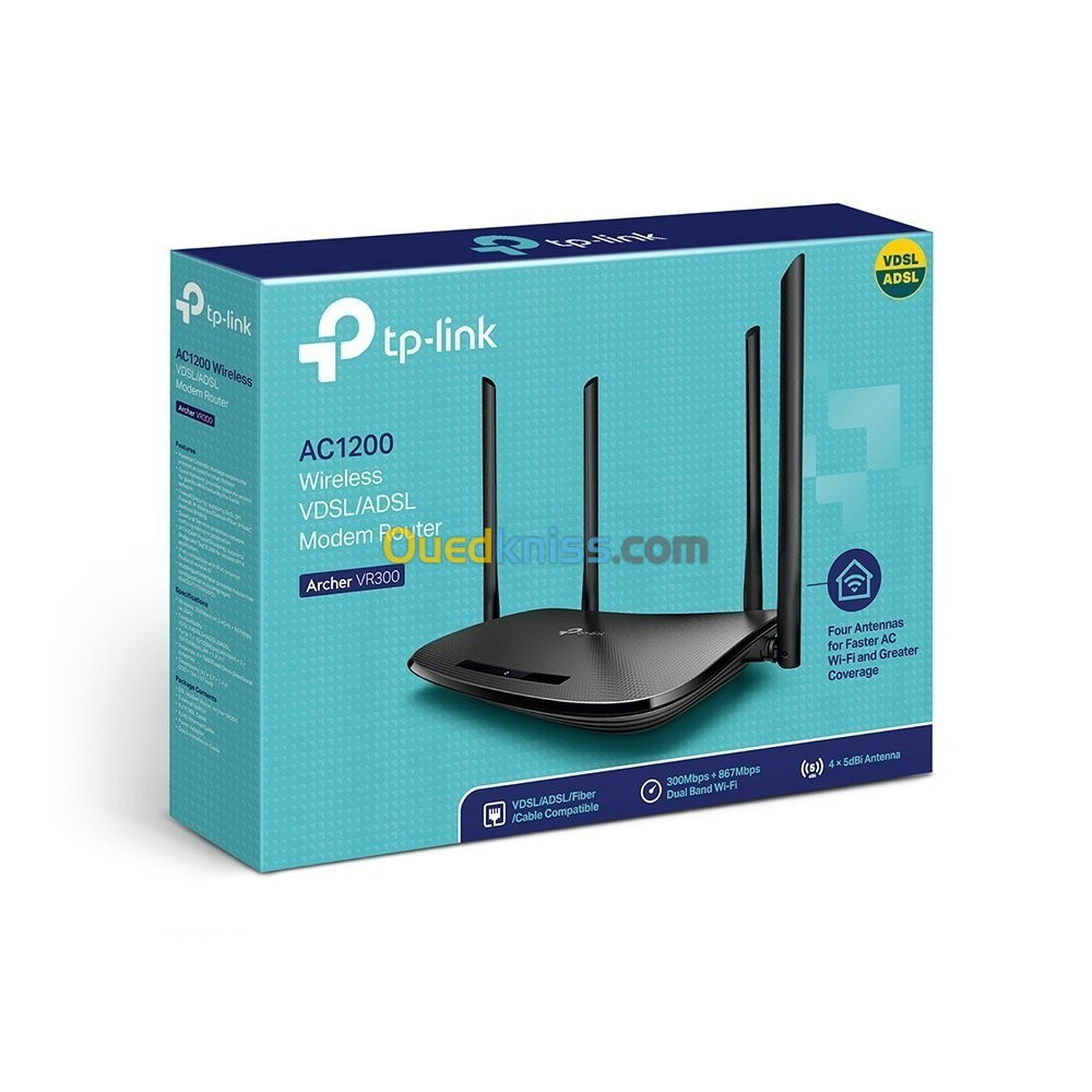 FIBRE OPTIQUE. MODEM ROUTER TP-LINK TL-ARCHER VR300 FIBREVDSLADSL WIFI AC1200  ( livraison 58 wilayas) 