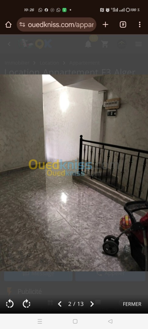 Location Appartement F3 Alger Cheraga